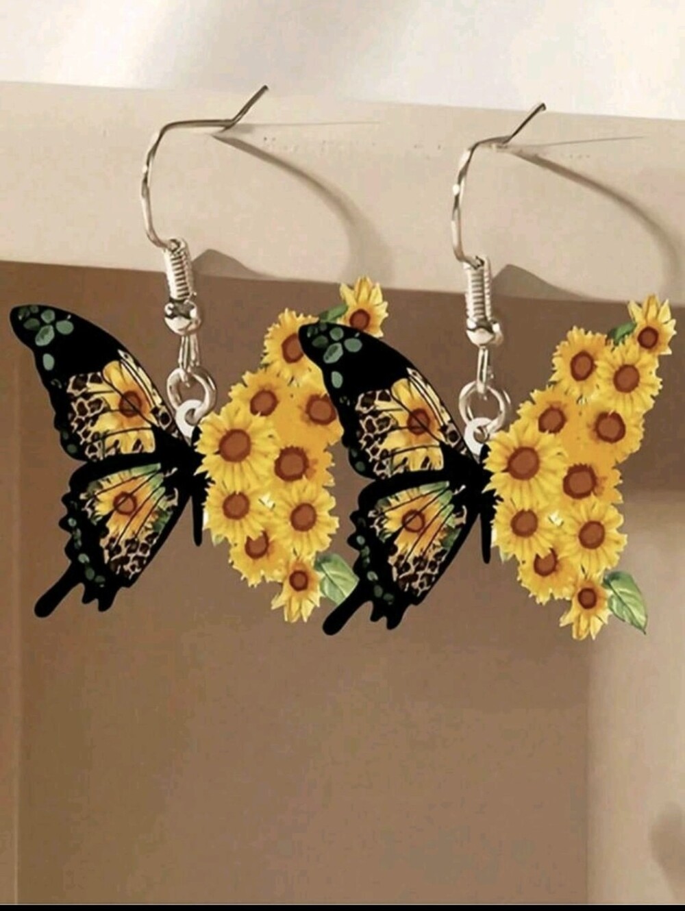 Butterfly & Sunflower Dangle Earrings